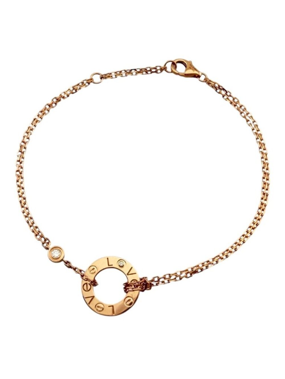 Cartier Love Circle Bracelet 18k Pink Gold Diamond